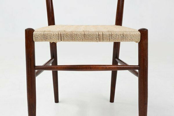 Belgian Teak Dining Chairs With Braided Rope Seat, 1960s, Set Of 2 photo 798.0