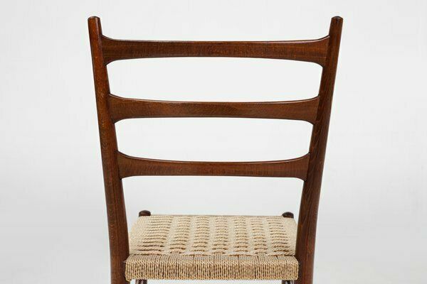 photo vinterior Belgian Teak Dining Chairs With Braided Rope Seat, 1960s, Set Of 2