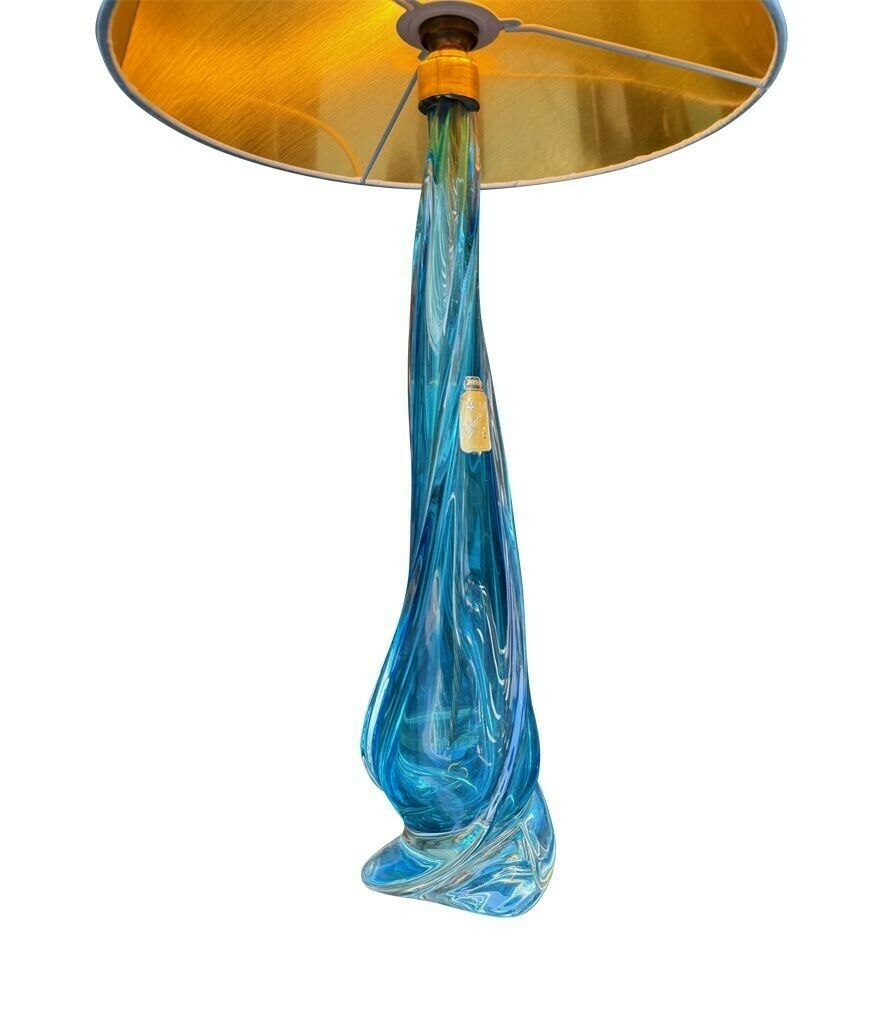 A Large Murno Turquoise Glass Lamp By Chambord Et Toso photo Lighting