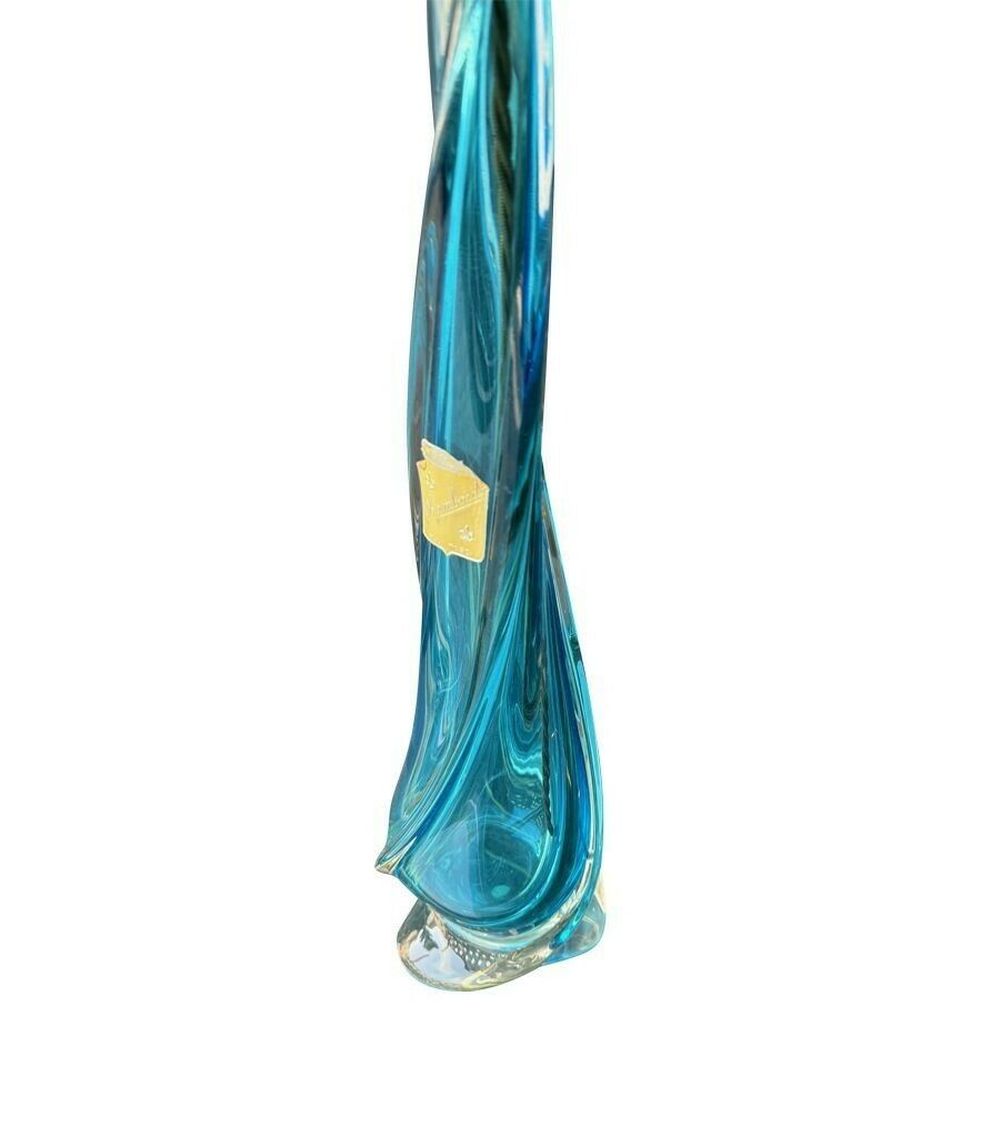 Lighting A Large Murno Turquoise Glass Lamp By Chambord Et Toso photo