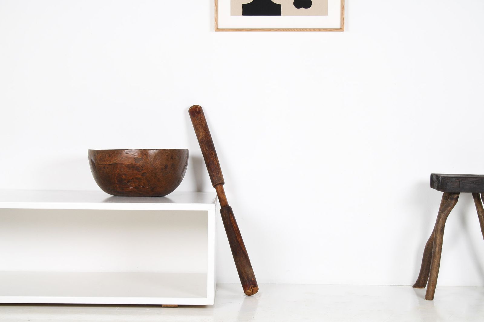 A Very Large Primitive Hand Carved Antique Wooden Bowl Mortar And Pestle photo vintage