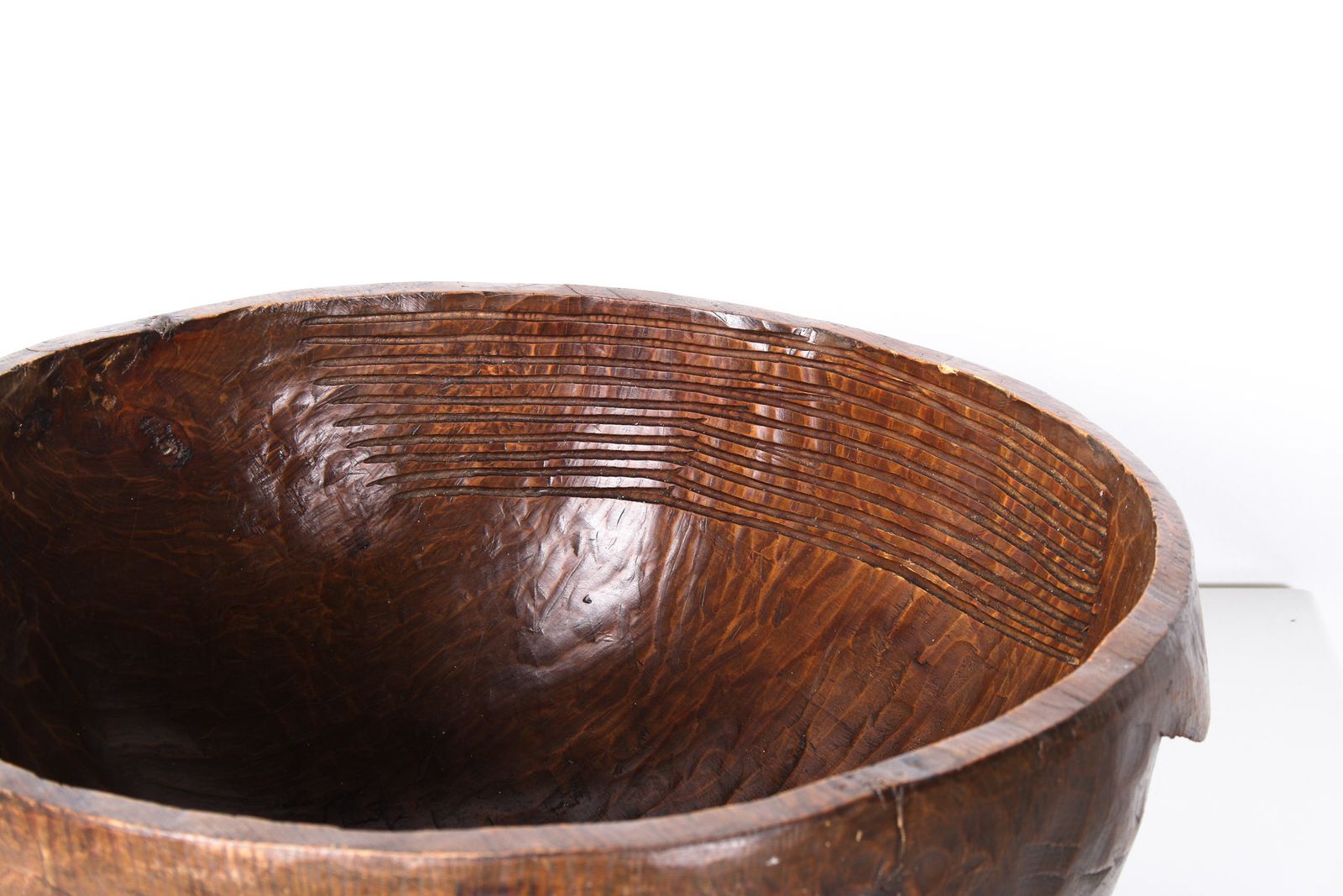photo buy A Very Large Primitive Hand Carved Antique Wooden Bowl Mortar And Pestle