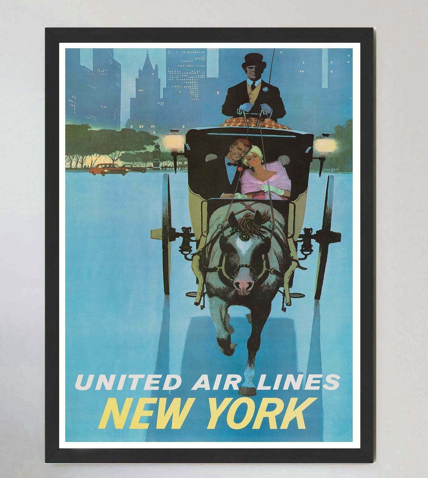 United Airlines   New York Original Vintage Poster photo furniture