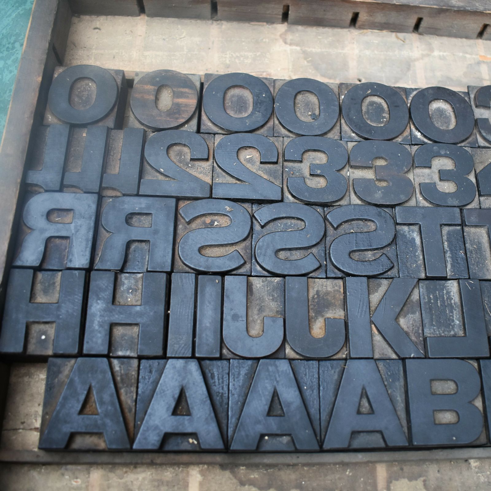 Antique Harrild & Sons Alphabet Uppercase Font Wooden Printer Letterpress Blocks photo for sale