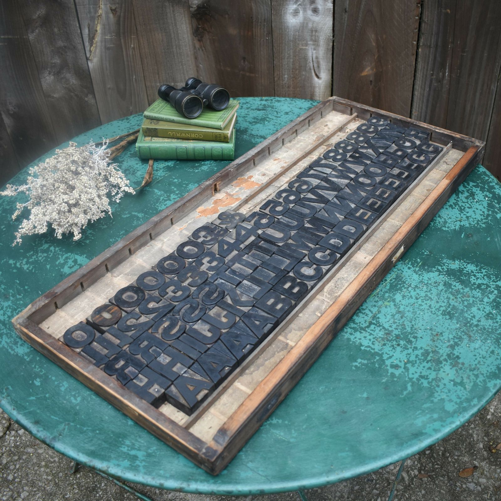 Antique Harrild & Sons Alphabet Uppercase Font Wooden Printer Letterpress Blocks photo Home Decor