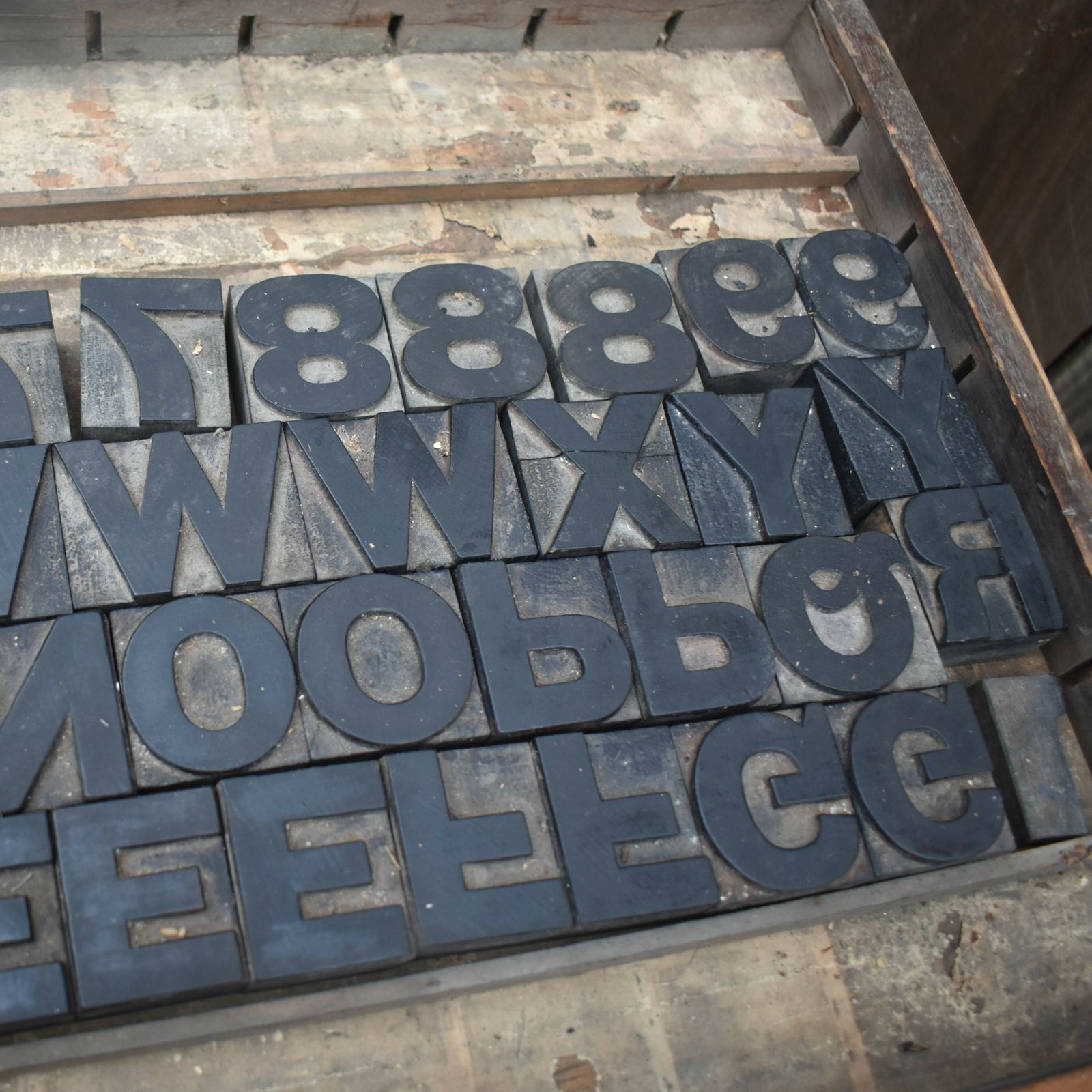 Antique Harrild & Sons Alphabet Uppercase Font Wooden Printer Letterpress Blocks photo buy