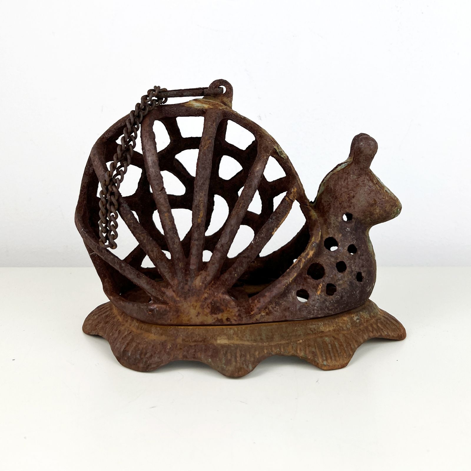 Antique Snail Japanese Lantern, Cast Iron Snail Lantern photo Garden Decor