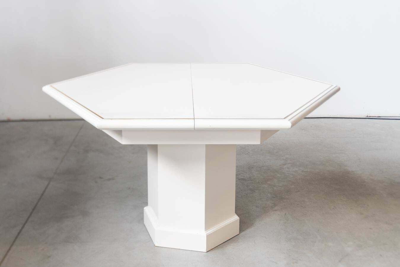 photo buy Extendable 1980s Mario Sabot Dining Table With 5 Lacquered White Chairs