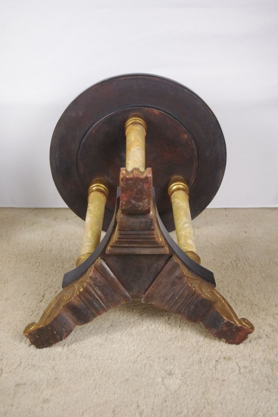 photo for sale Pair Of Ebonised And Parcel Gilt Occasional Tables With Granite Tops