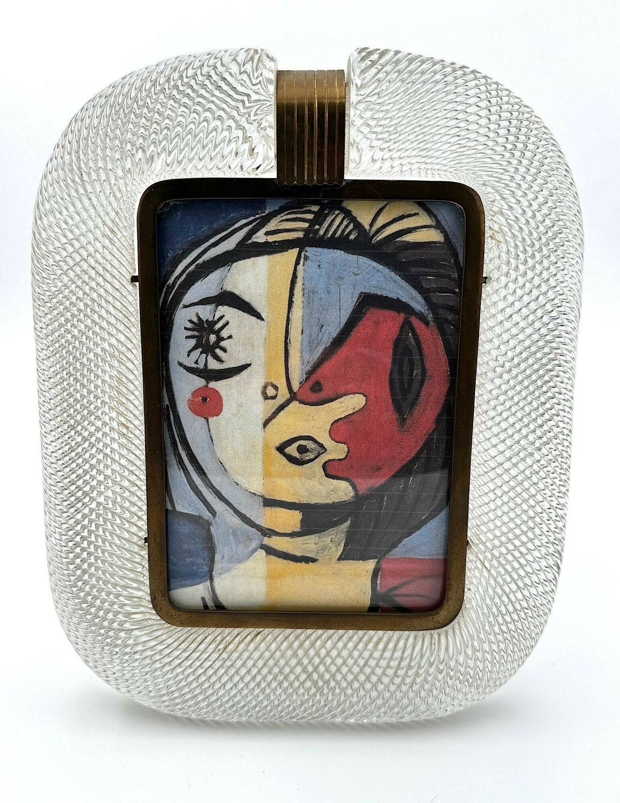 2950.0 An Orignal 1940s Murano Glass And Brass Picture Frame By Barovier And Toso photo
