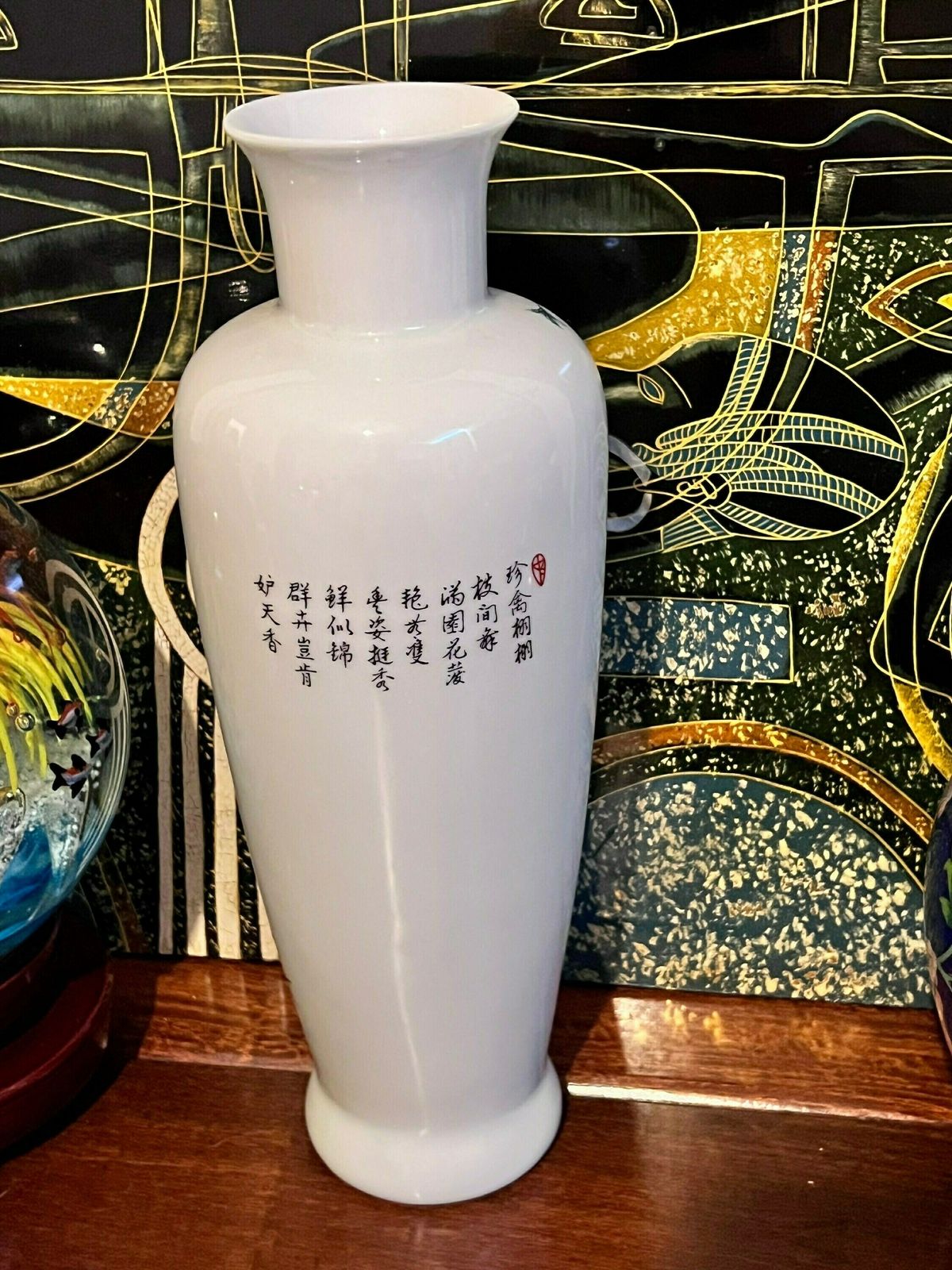 Jingdezhen Famille Rose Hand Painted Antique Flower And Bird Vase Creative Vase / Bottle photo Home Decor