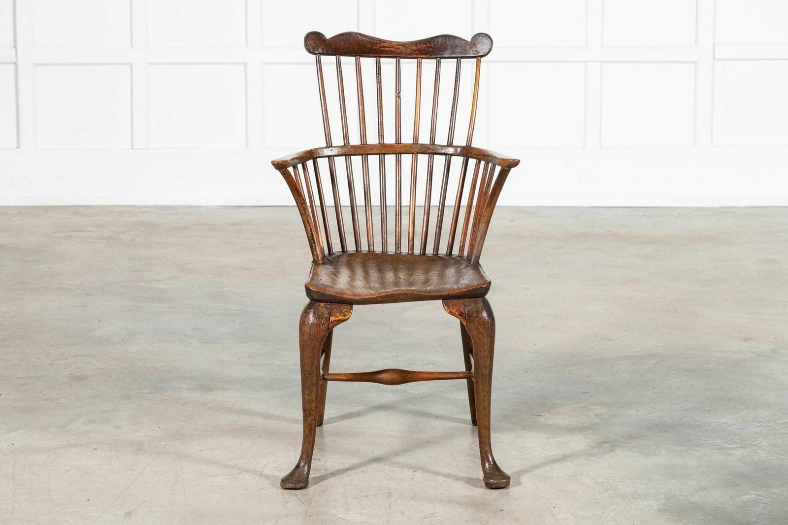 19thc English George III Oak & Elm Comb Back Chair photo furniture