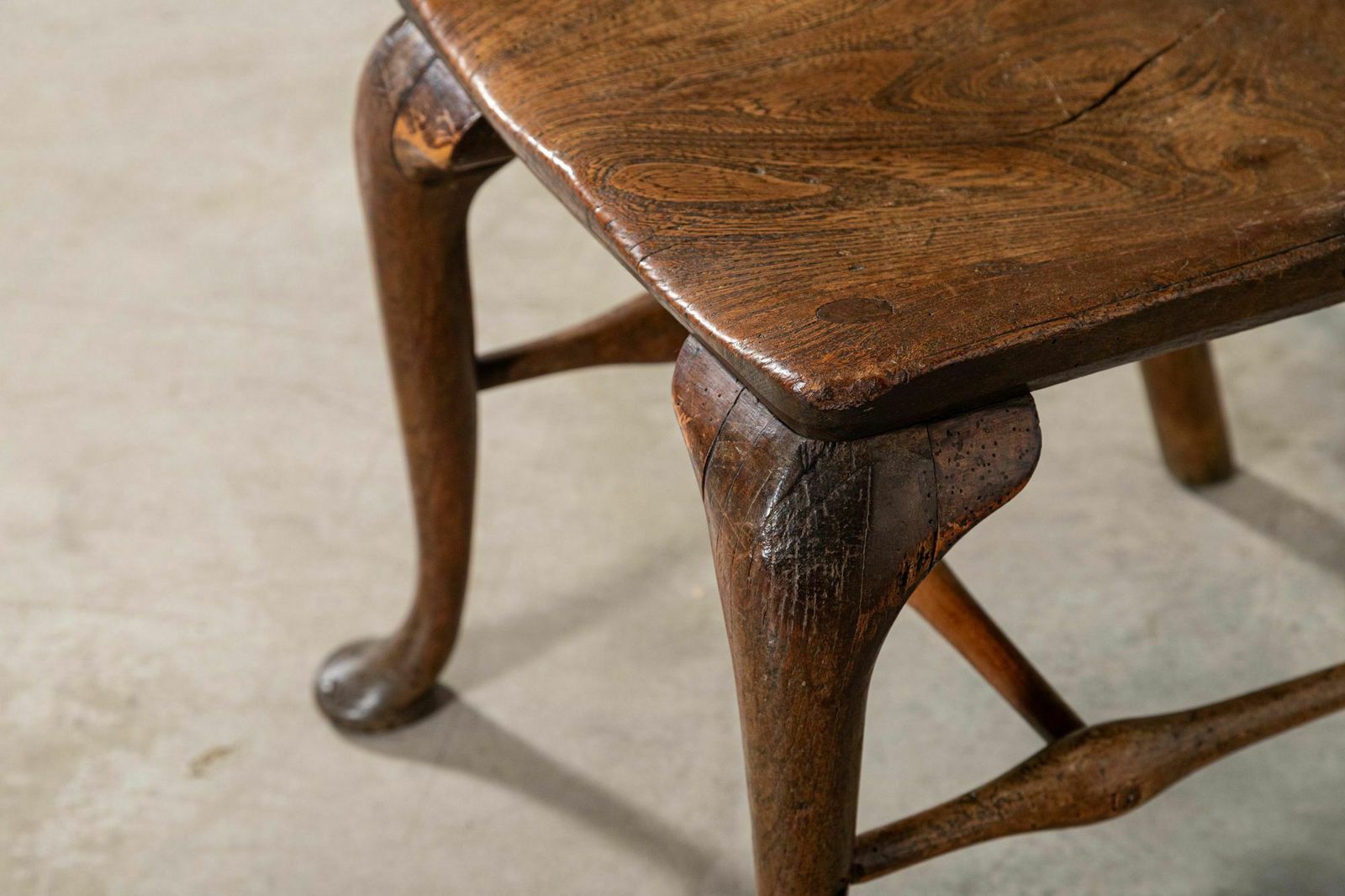 photo for sale 19thc English George III Oak & Elm Comb Back Chair