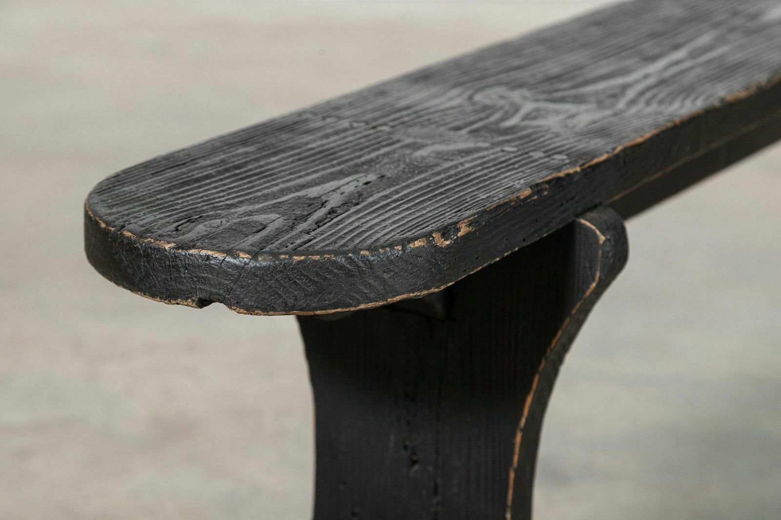 Pair 19thc French Oak & Pine Ebonised Benches photo 1668.0