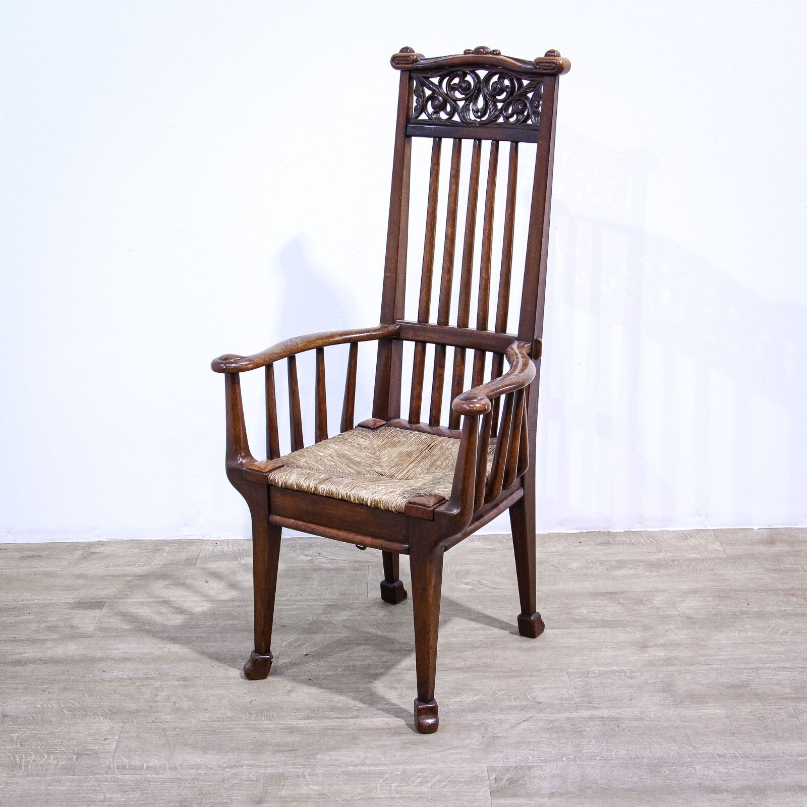 19th Century Rush Seated American Armchair