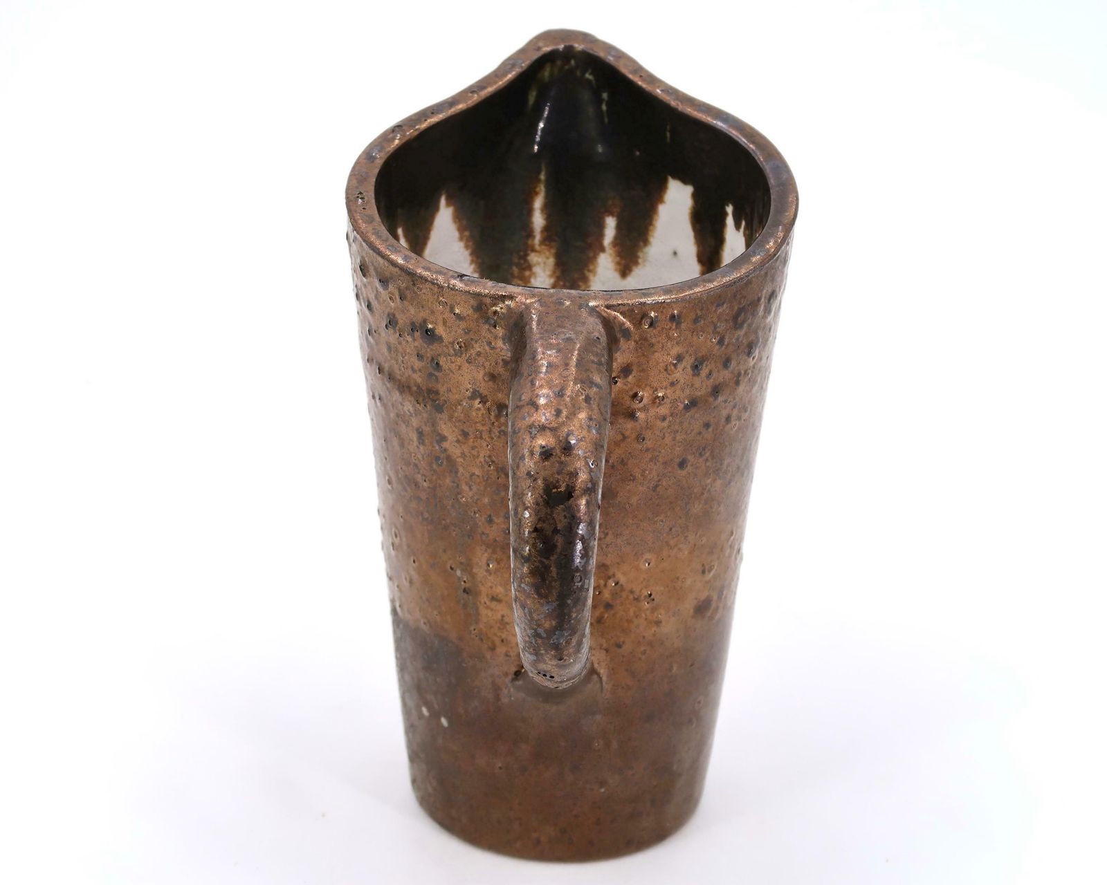 French Golden Bronze Modernist Ceramic Pitcher, 1950s / Denyse Gatard And Georges Jouve Style photo Home Decor