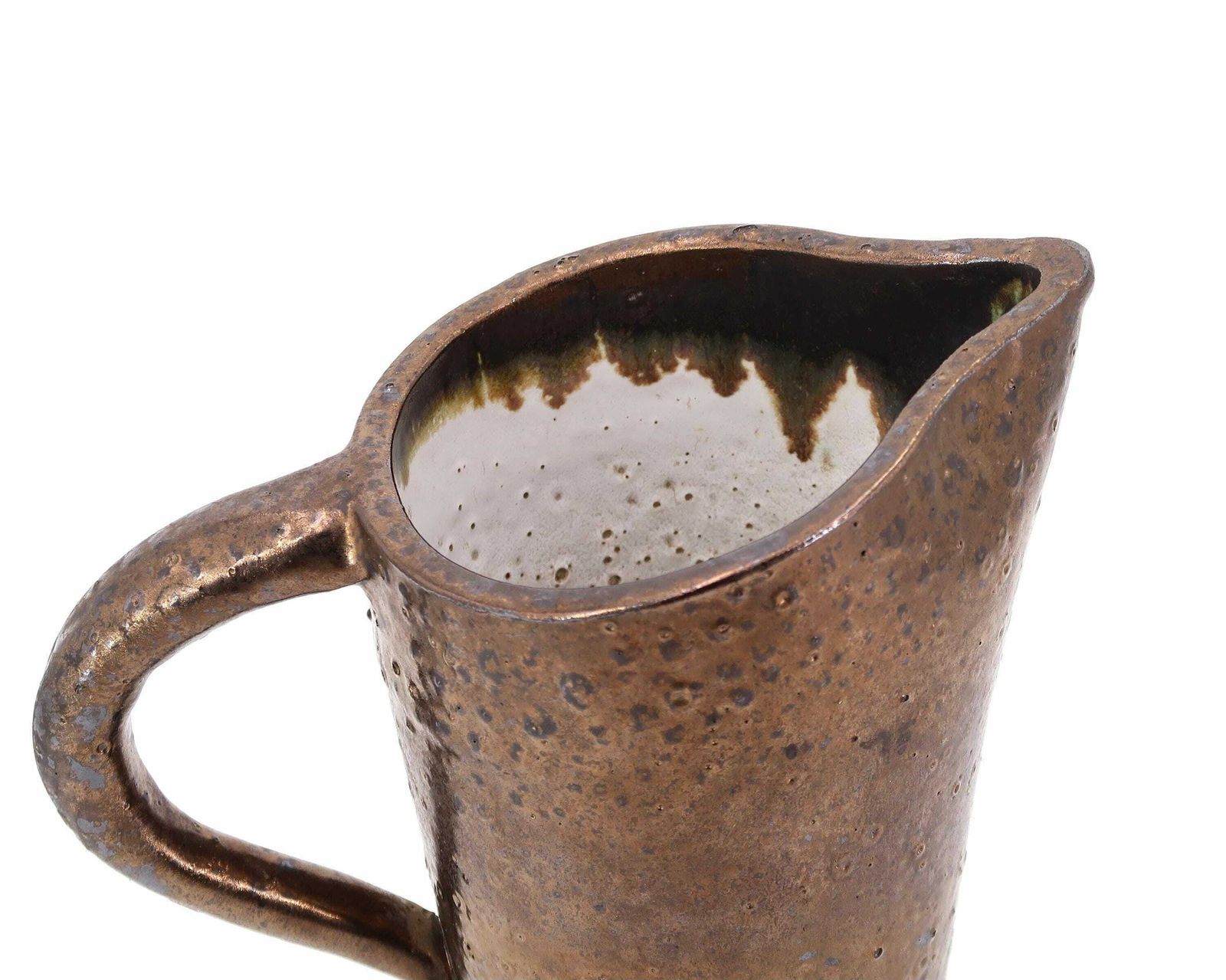 French Golden Bronze Modernist Ceramic Pitcher, 1950s / Denyse Gatard And Georges Jouve Style photo 197.0