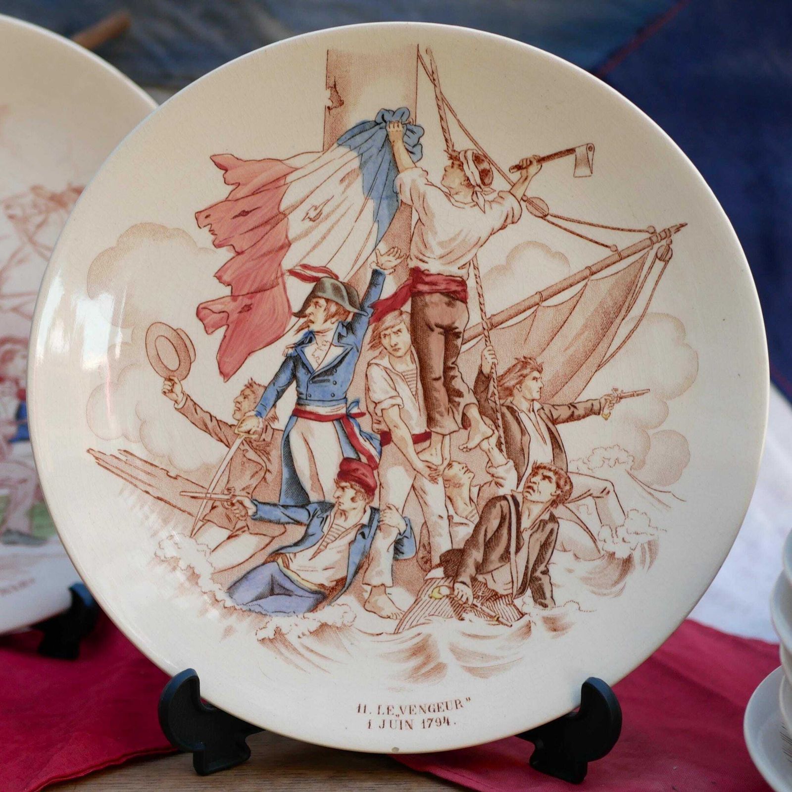 Eight Antique Sarreguemines Talking Plates Celebrating The Centenary Of The French Revolution Highly Collectable And Decorative Plates 1889 photo vintage