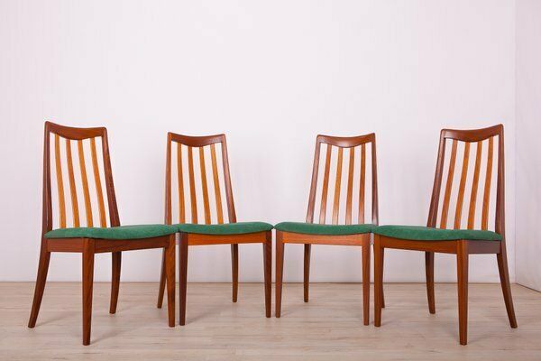 Fabric And Teak Dining Chairs By Leslie Dandy For G Plan, 1960s, Set Of 4 photo furniture