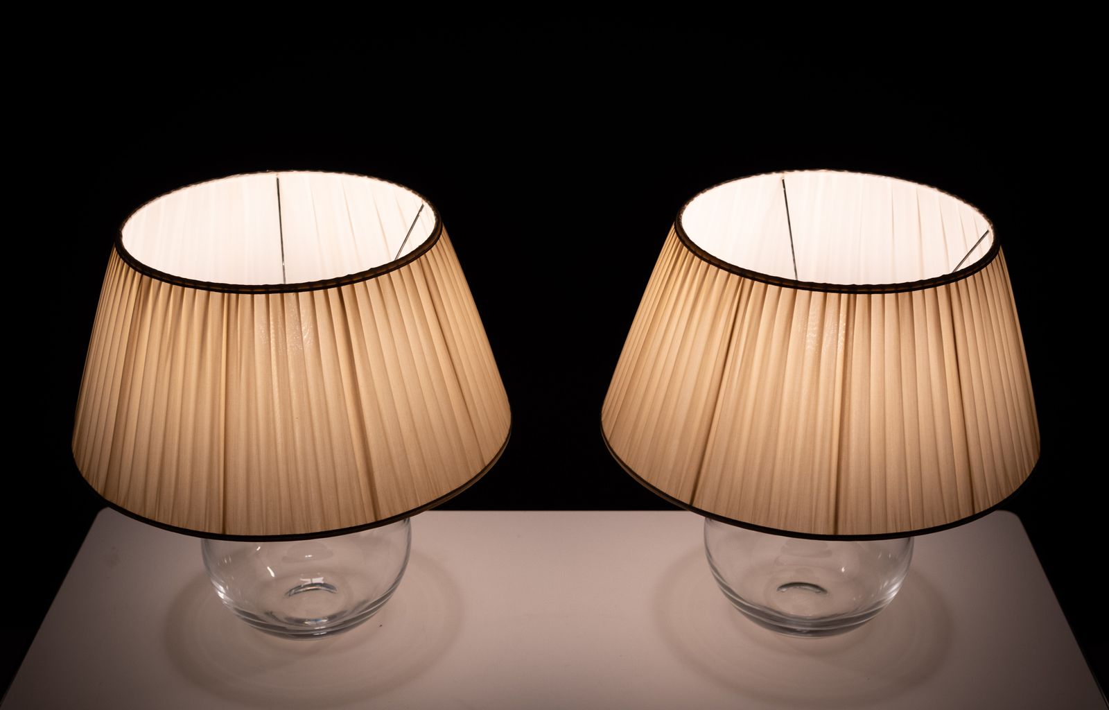 Stunning Set Glass Ball Table Lamps 1970s France photo vinterior