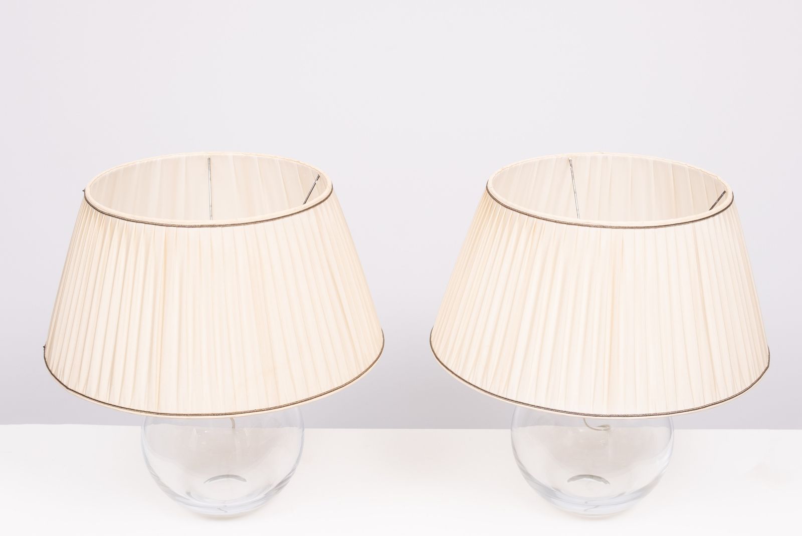 photo for sale Stunning Set Glass Ball Table Lamps 1970s France