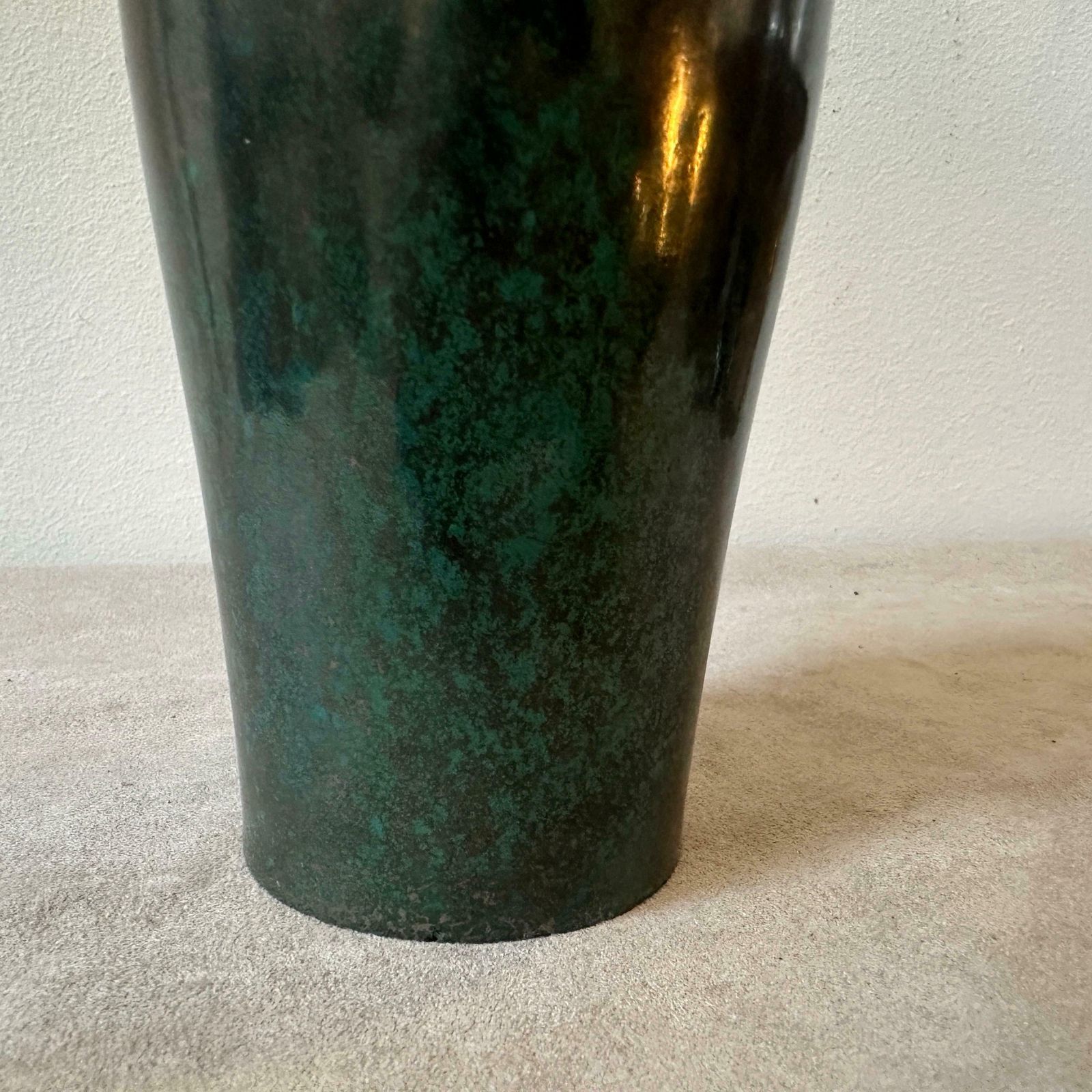 1970s Modernist Olive Green Fat Lava Ceramic German Jug Vase photo vintage