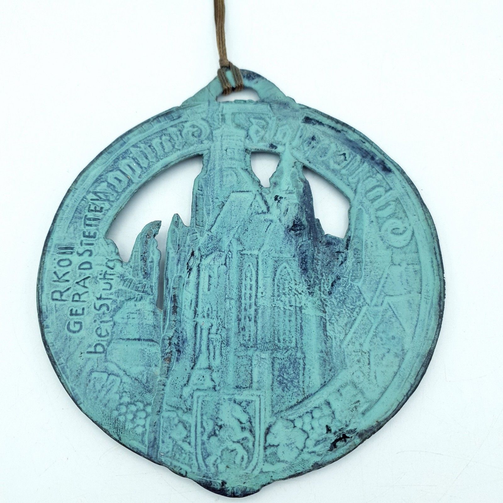 Bronze German Wall Plaque Schillerplatz Stuttgart Rare Souvenir Decor Vintage photo buy