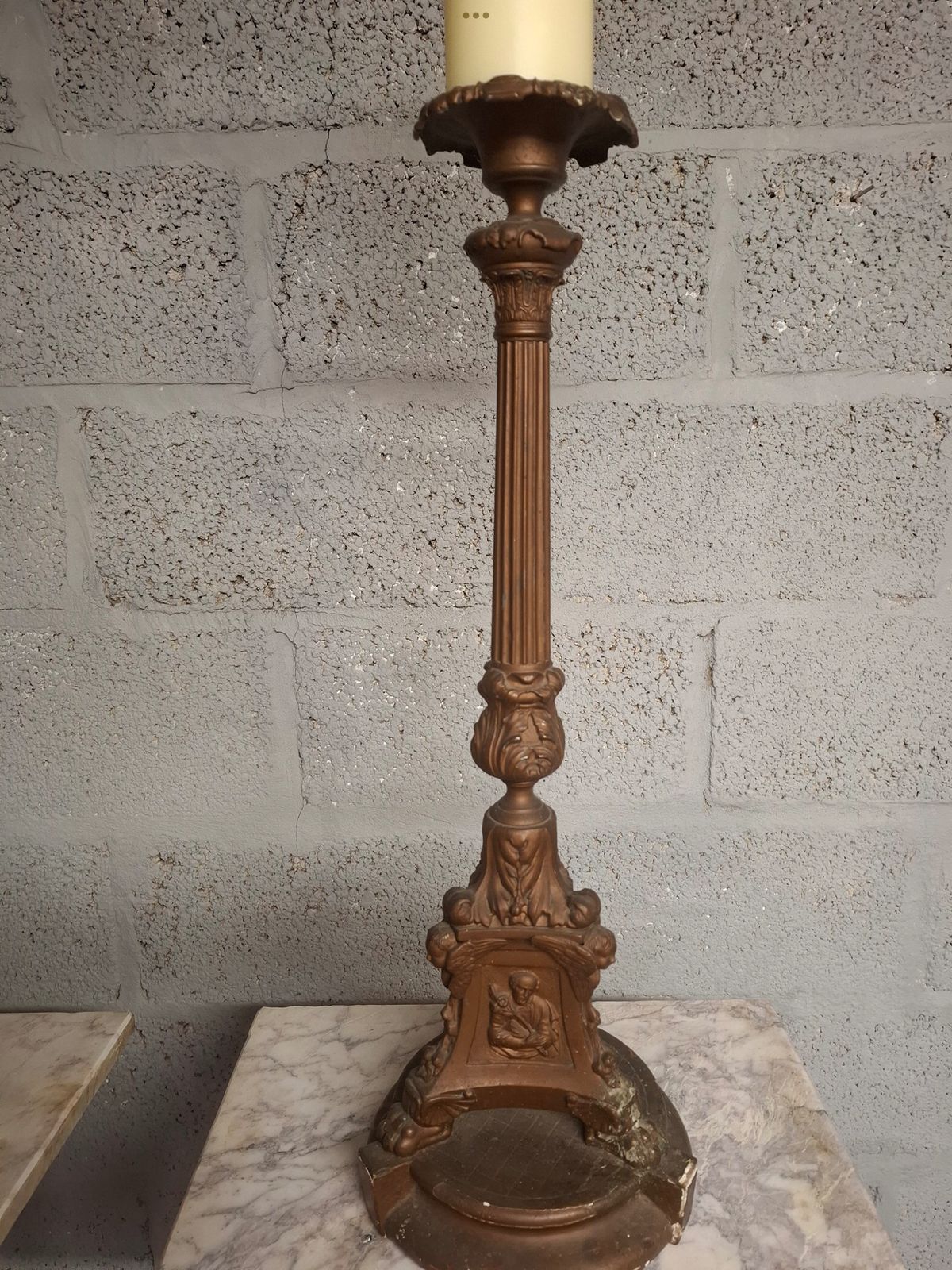 18th Century Italian Bronze Altar Candle Sticks photo buy