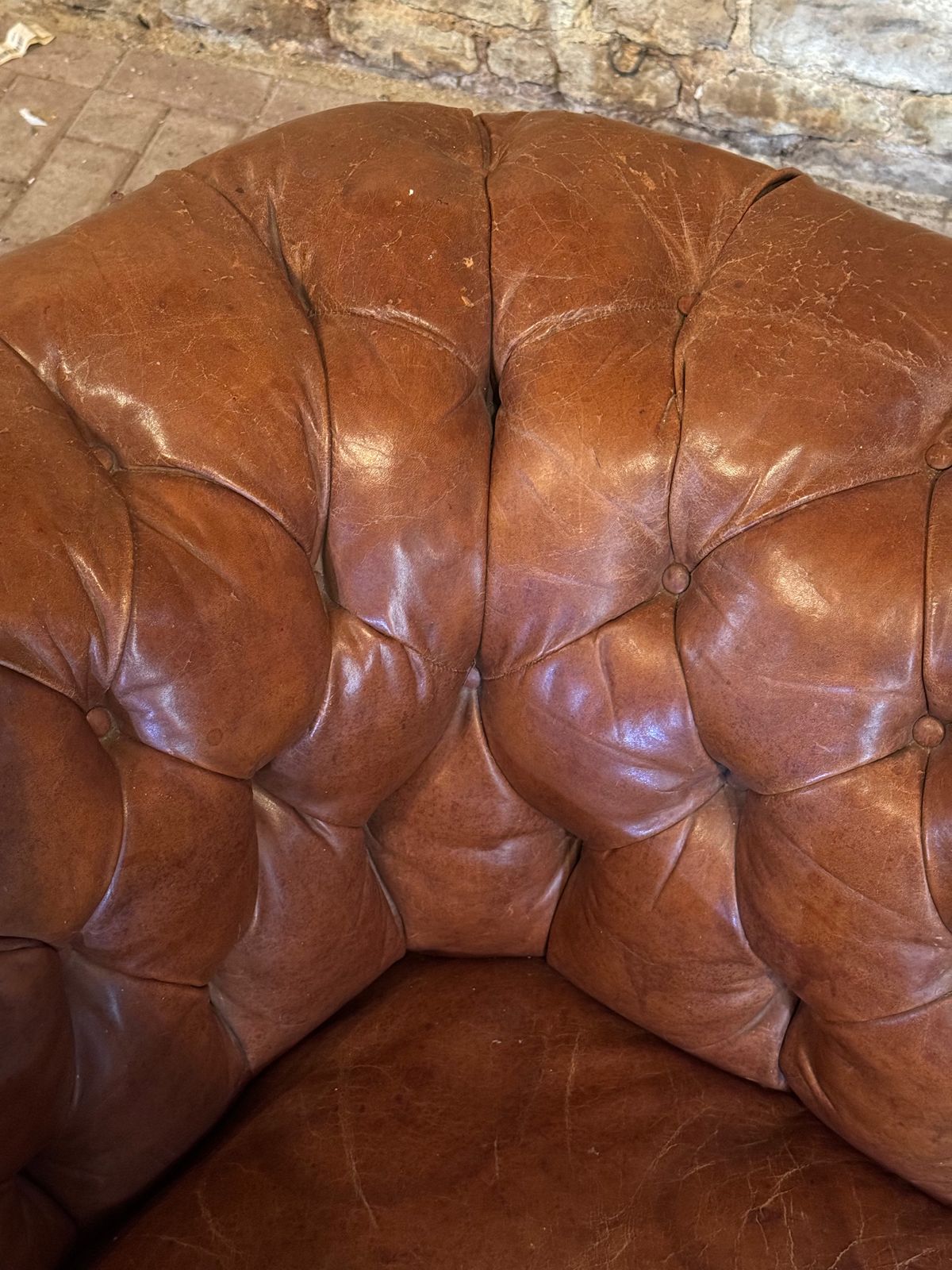 Furniture Antique Chesterfield Sofa, Leather 3 Seater C1870 By Hampton & Sons Of Pall Mall photo