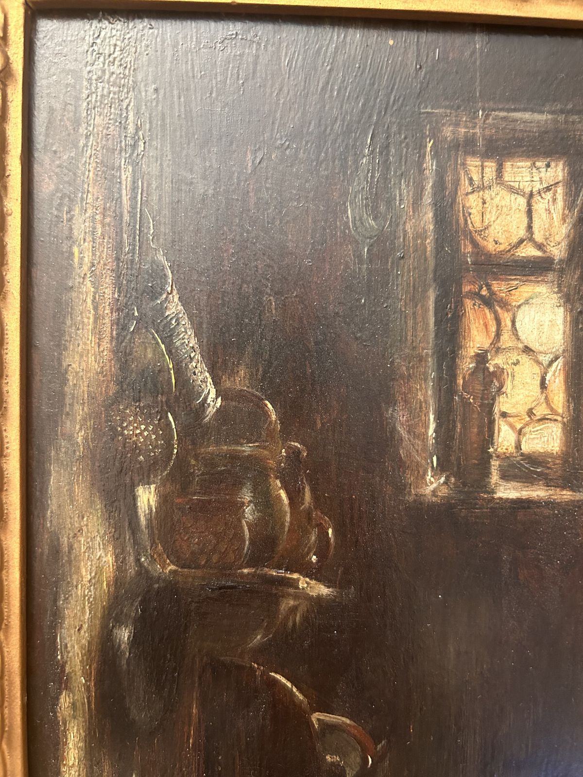 Otto Piltz Oil Painting   'Young Girl In A Kitchen' photo furniture