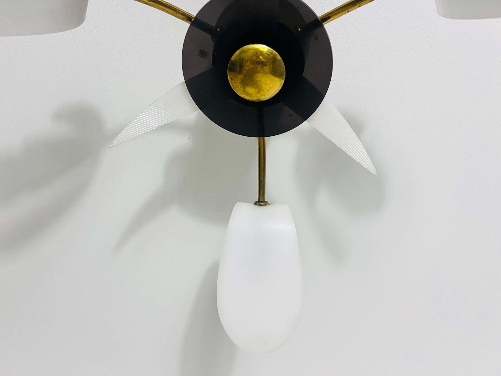photo for sale Italian Midcentury Brass 3 Arm Sputnik Chandelier, 1950s