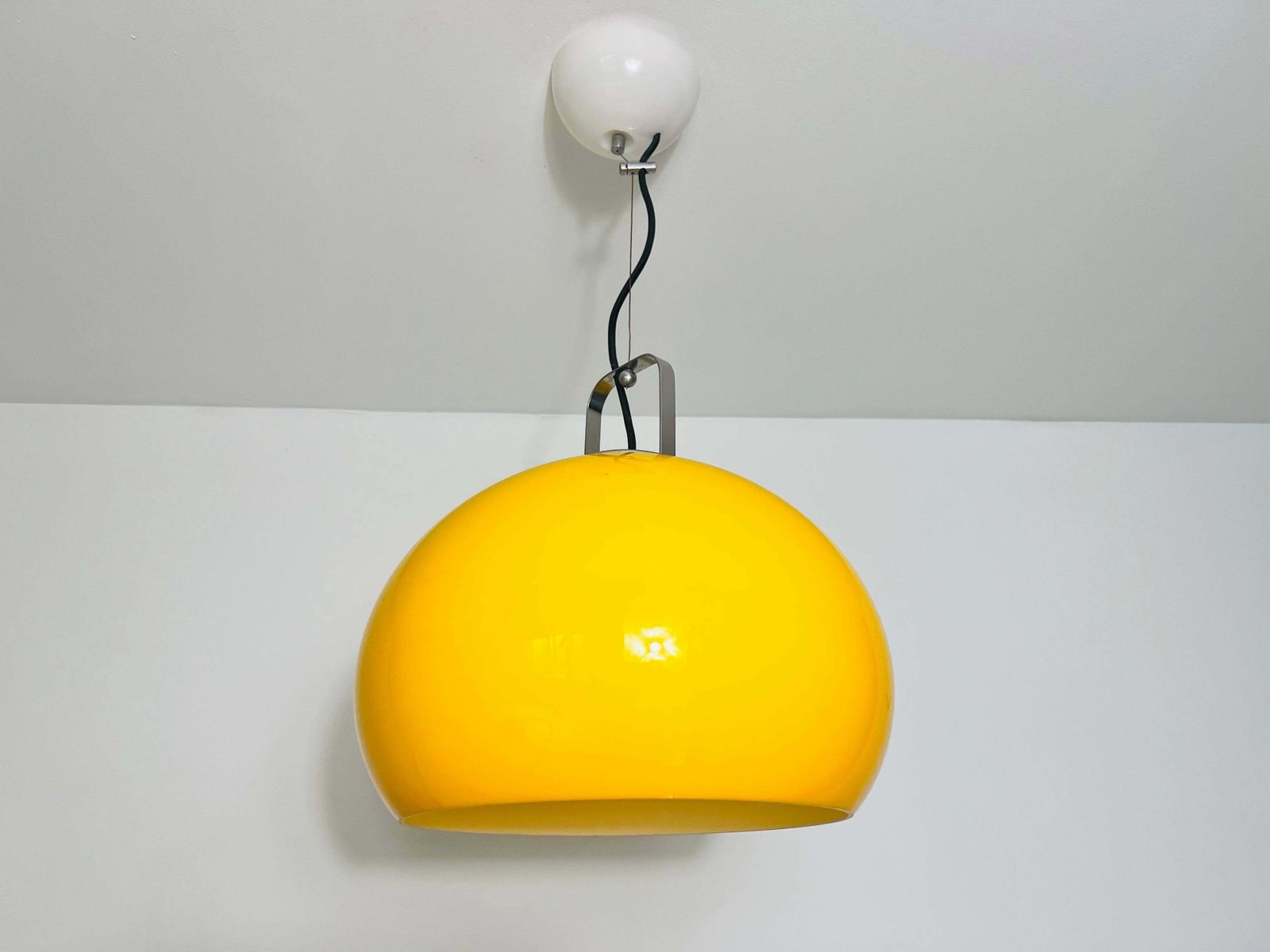 Yellow Pendant Lamp By Iguzzini, Italy, 1970s photo vinterior