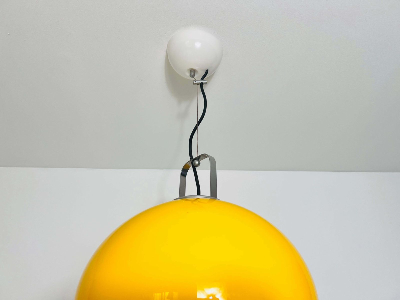 Yellow Pendant Lamp By Iguzzini, Italy, 1970s photo buy