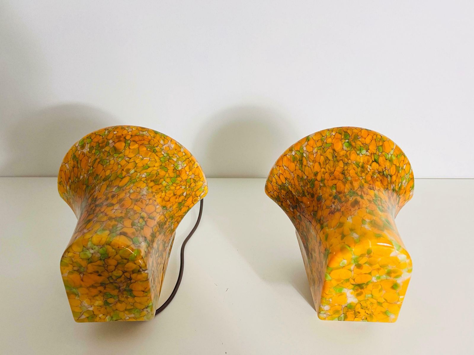 photo furniture Pair Of Mosaic Glass Wall Lamps By Peill & Putzler, 1960s, Germany