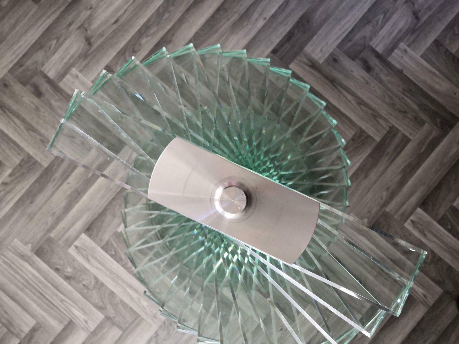 1980s Retro Glass Spiral Helix Dining Table In The Style Of Danny Lane photo Furniture