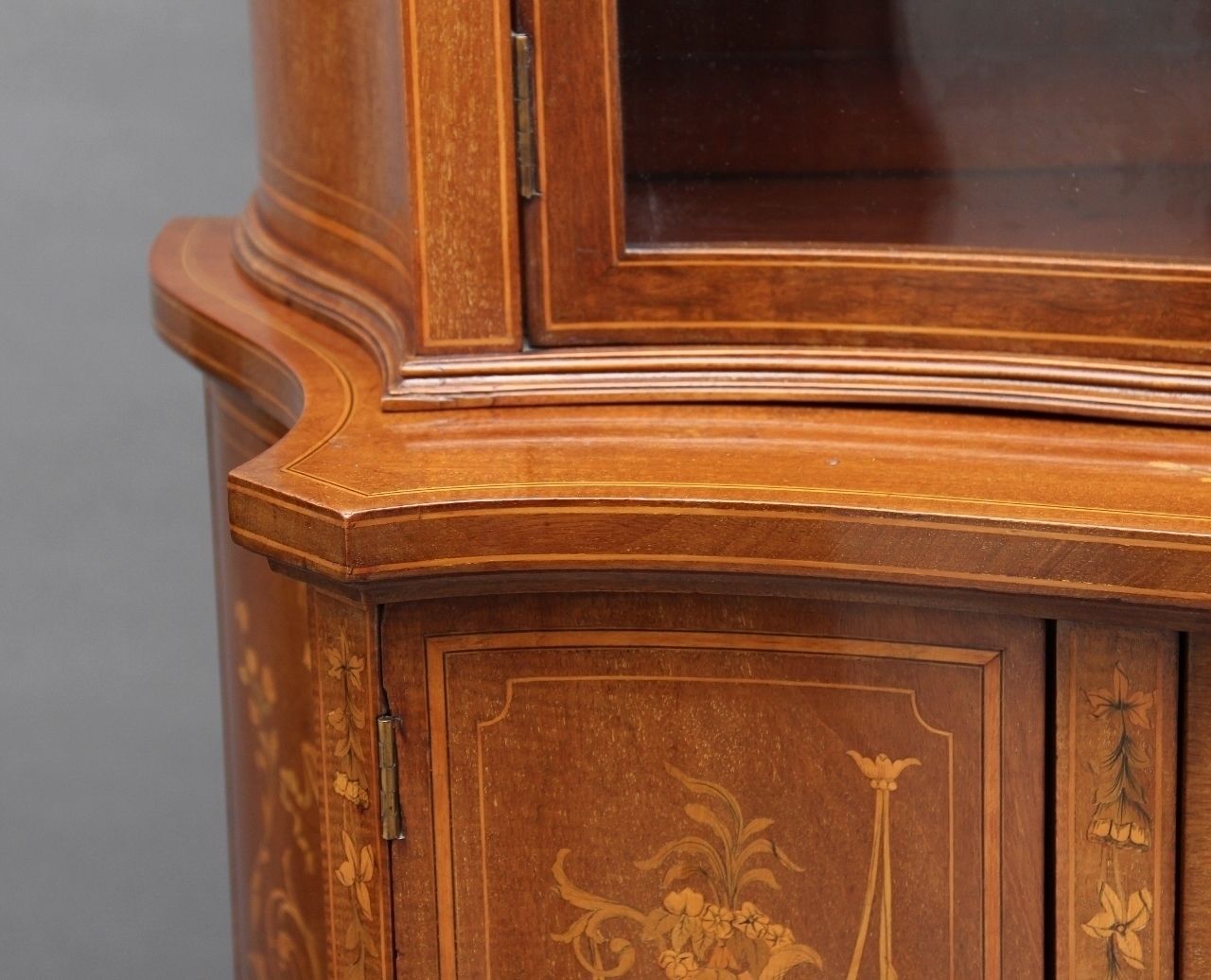 photo for sale 19th Century Mahogany Inlaid Display Cabinet