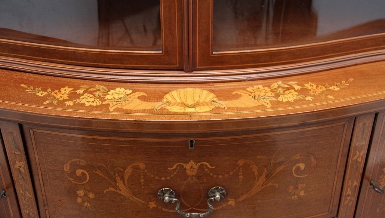 Furniture 19th Century Mahogany Inlaid Display Cabinet photo