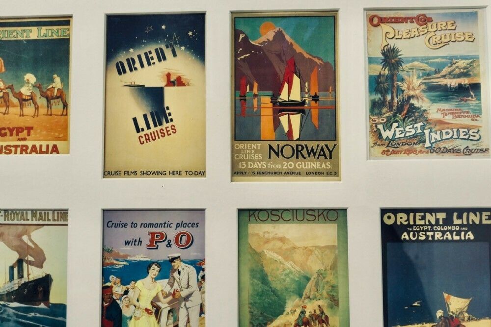 Travel Agent’s P&O Poster, Orient Cruse Lines Advertising photo vinterior