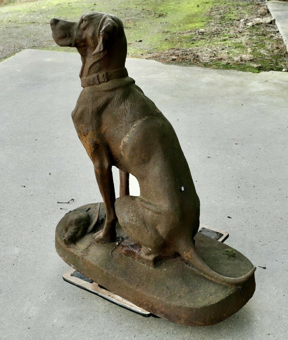 Cast Iron Statue Of A Hunting Dog With A Pheasant photo buy