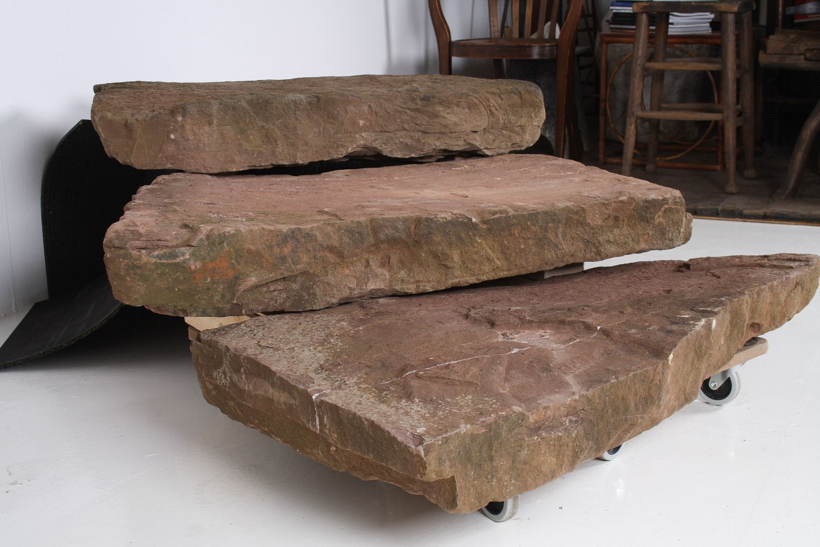 Reclaimed Red Sandstone Garden Steps Monolith Garden Feature Or Stepping Stones photo 2295.0