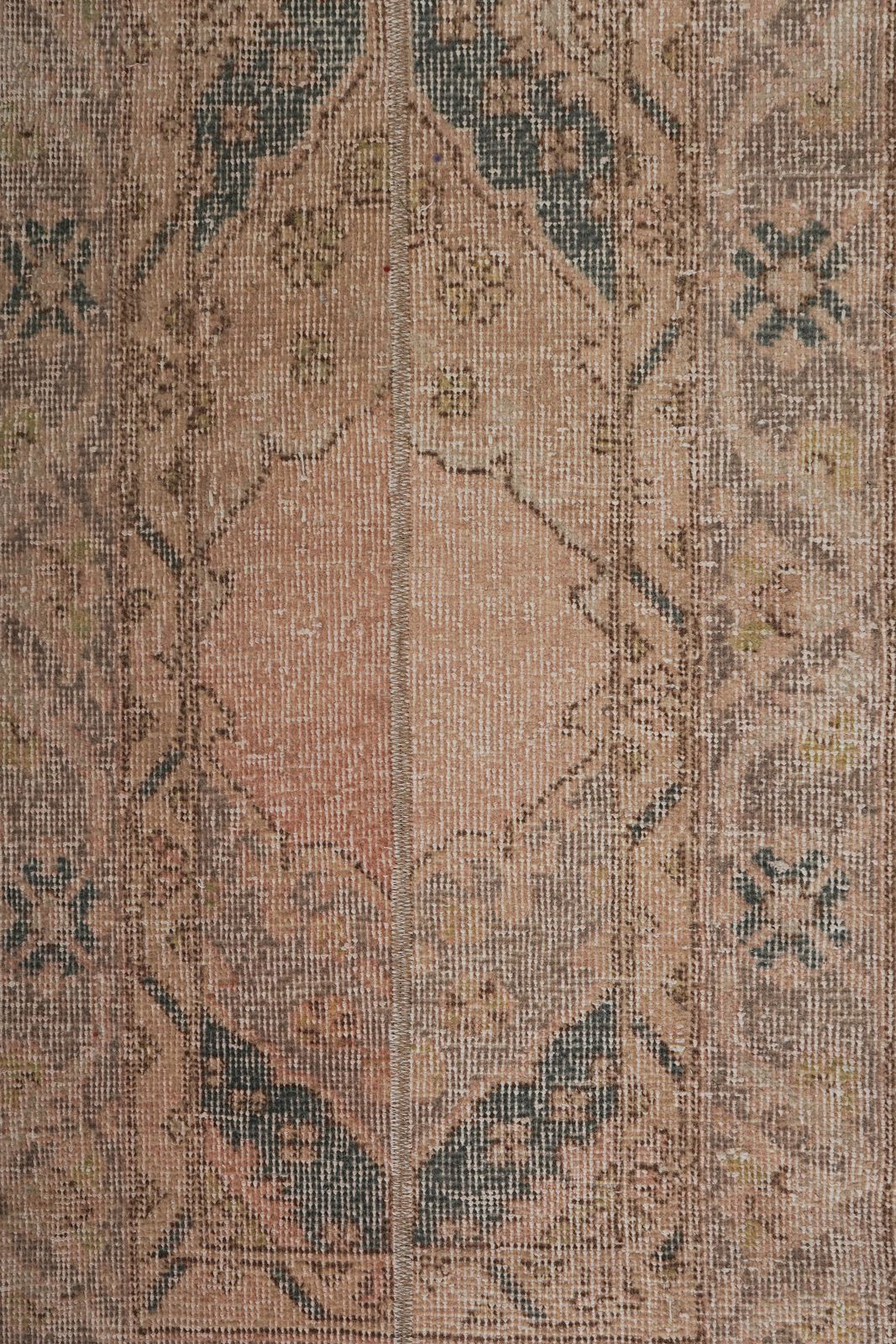Vintage Mid Century Turkish Oushak Runner 1'8'' X 12'9'' photo vintage