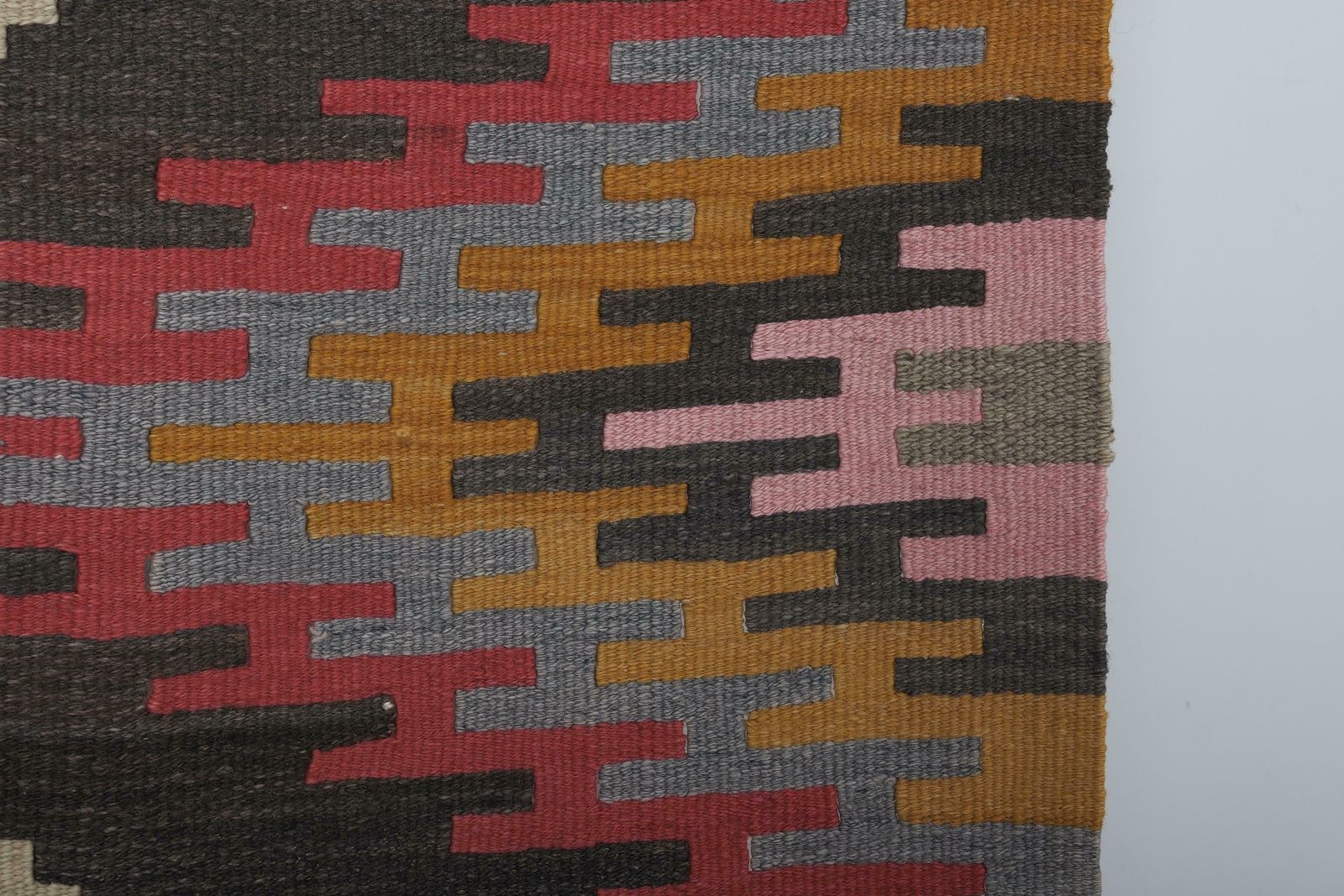 1960s Striped Turkish Kilim Runner Rug 2'5'' X 12'7'' photo vinterior