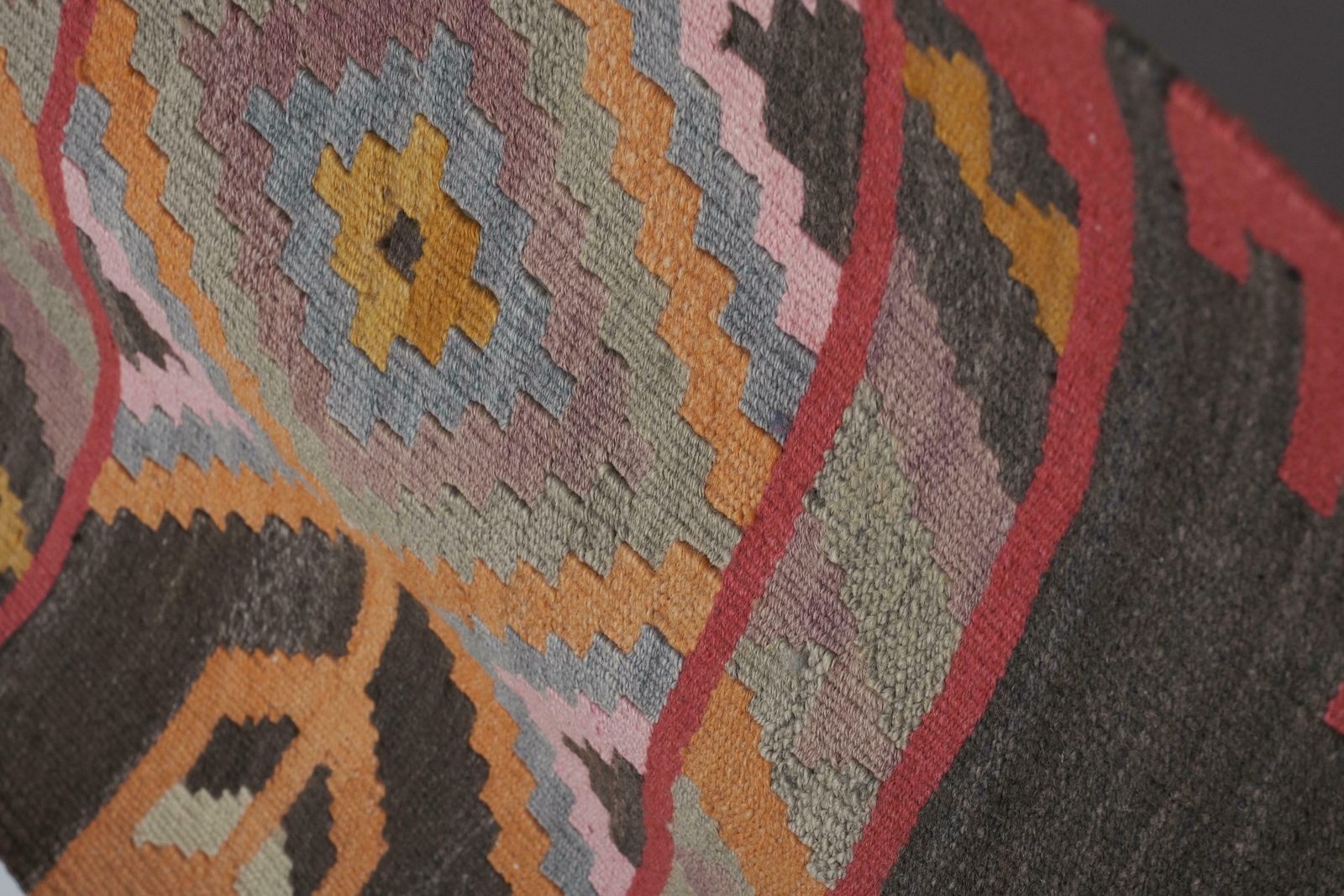 1960s Striped Turkish Kilim Runner Rug 2'5'' X 12'7'' photo buy