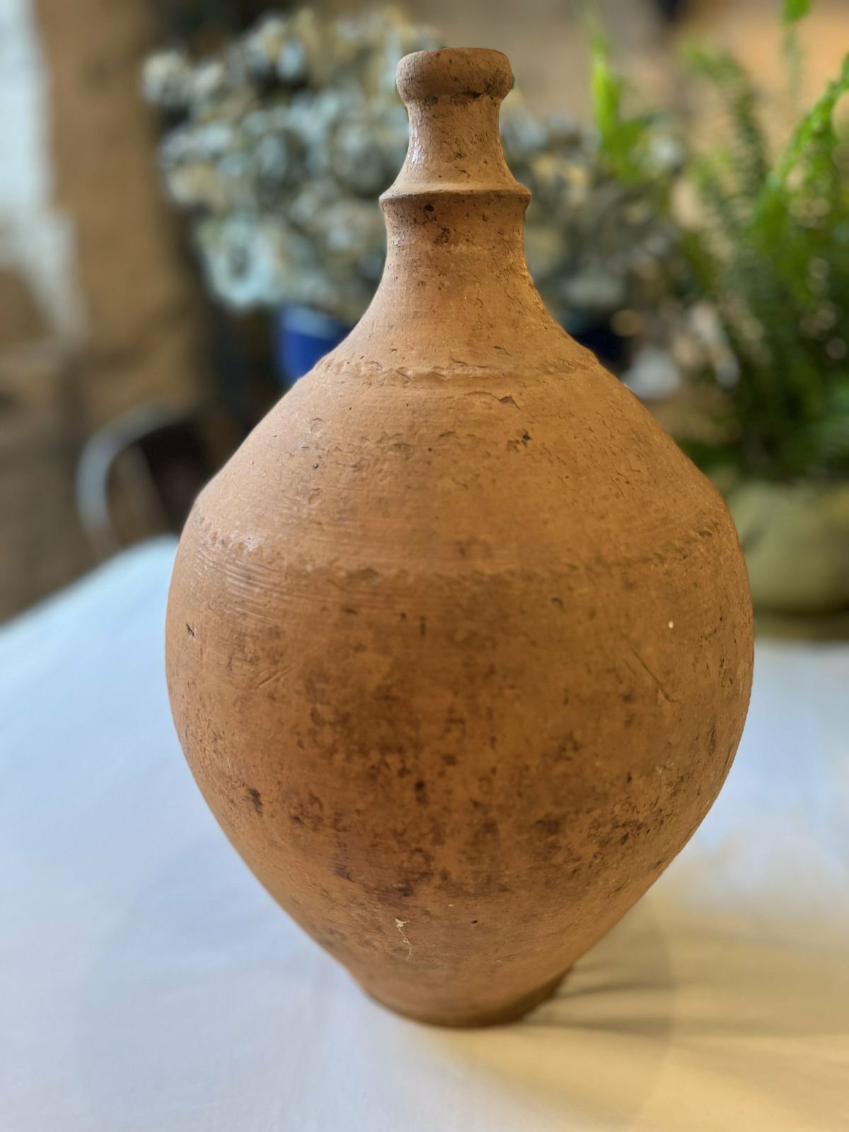 Hungarian/Eastern European Banded Terracotta Vessel photo vinterior