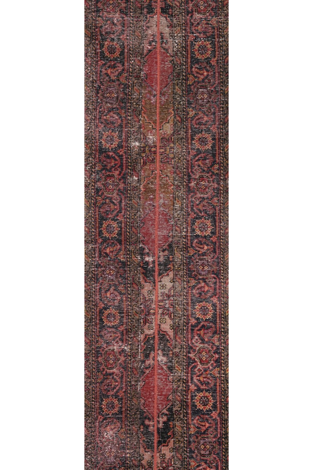 1960s Distressed Extra Long Turkish Runner Rug   Stair Rug 2'1'' X 13'3'' photo 770.0