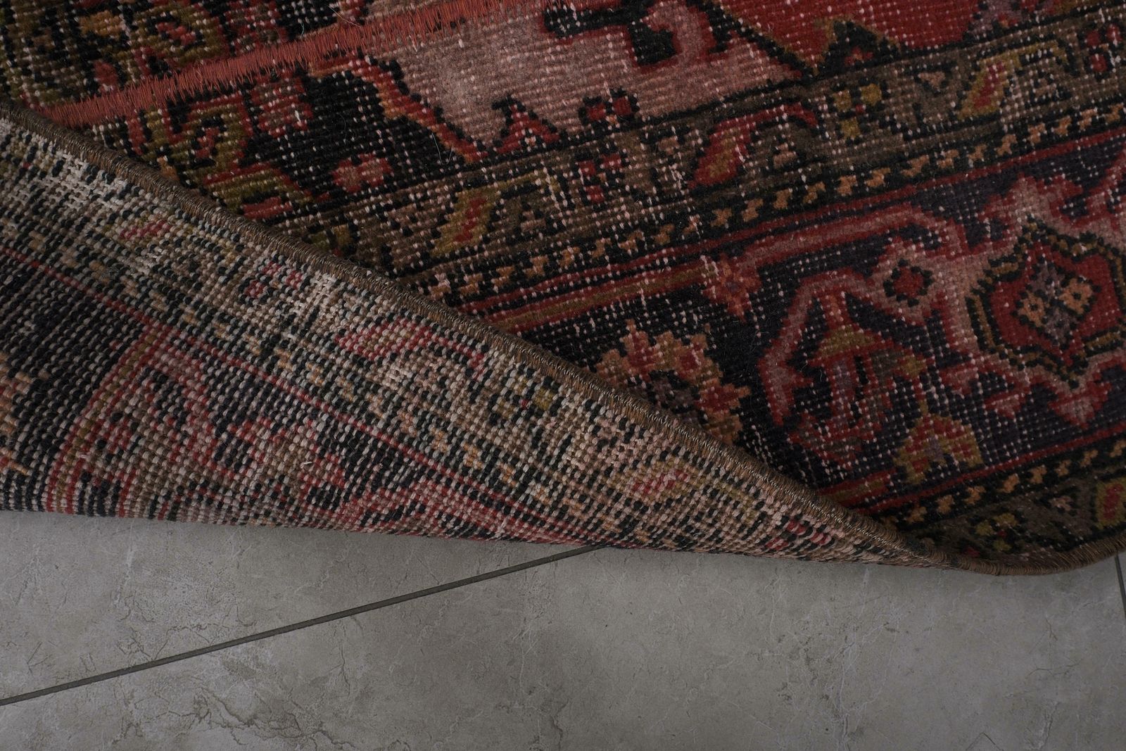 Textiles 1960s Distressed Extra Long Turkish Runner Rug   Stair Rug 2'1'' X 13'3'' photo
