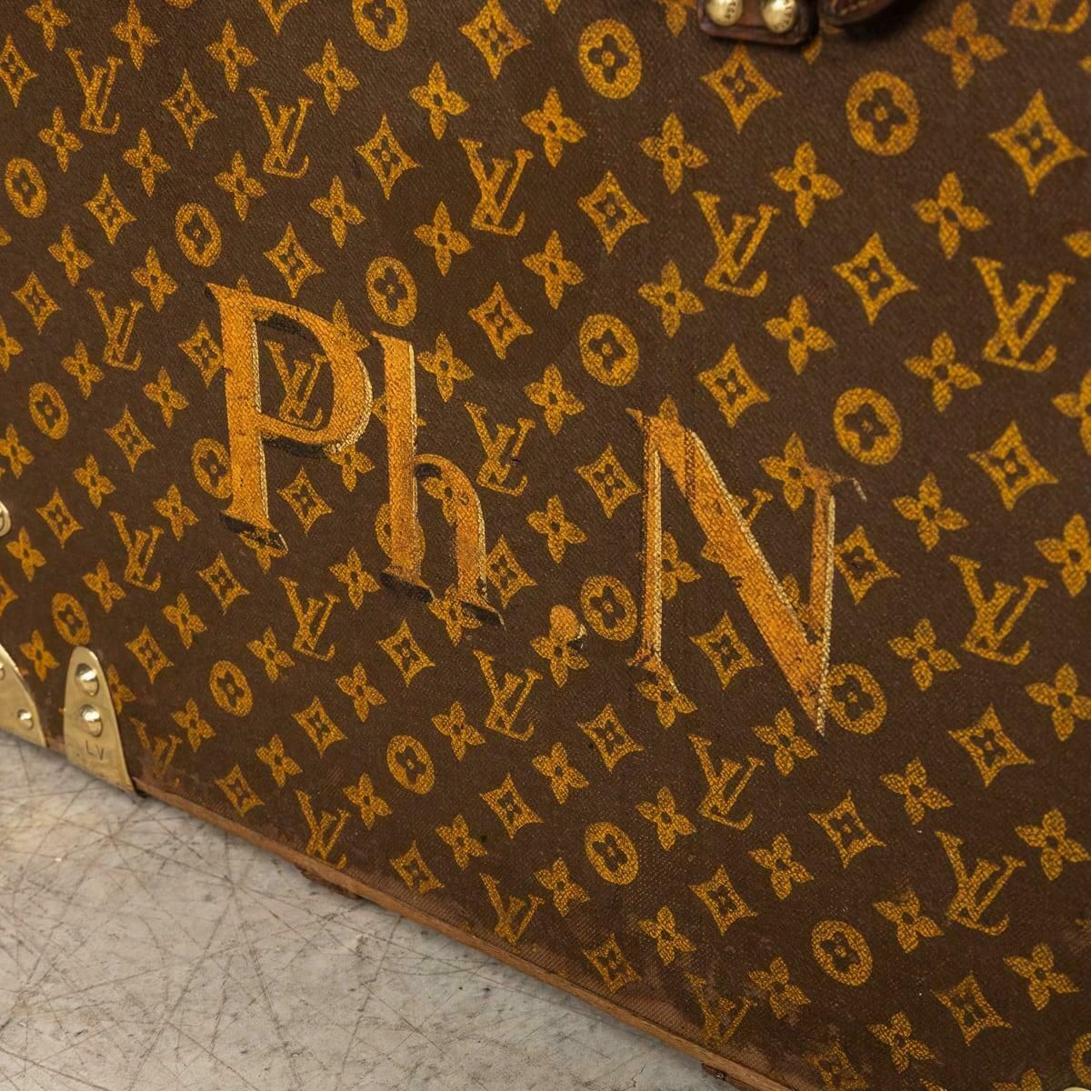 Antique 20th Century Louis Vuitton Trunk In Monogram Canvas, France C.1910 photo for sale