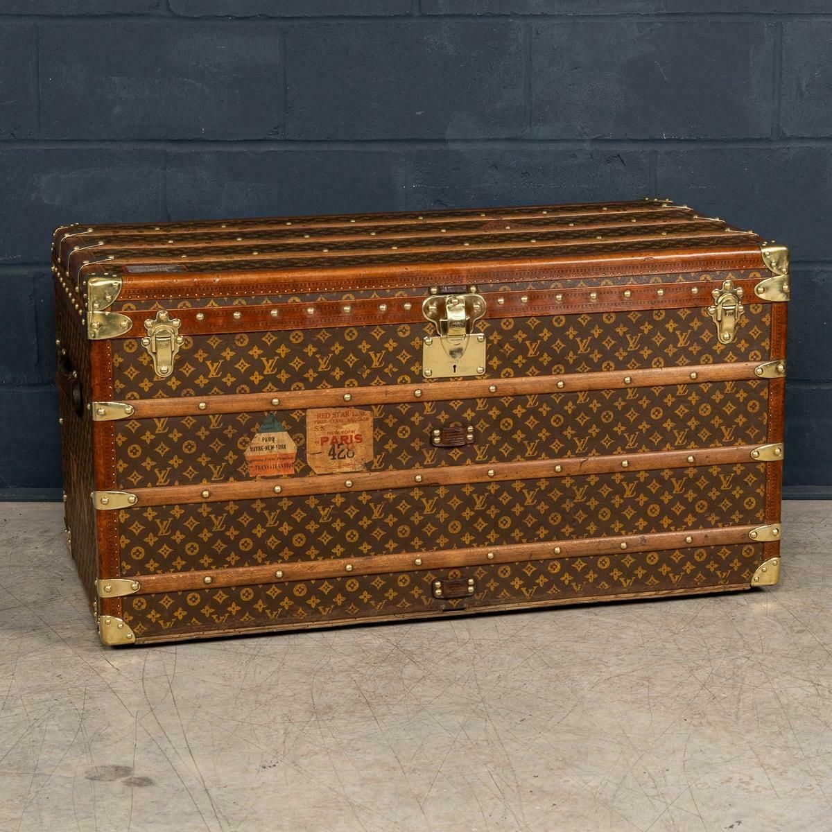 Antique 20th Century Louis Vuitton Trunk In Monogram Canvas, France C.1910 photo buy