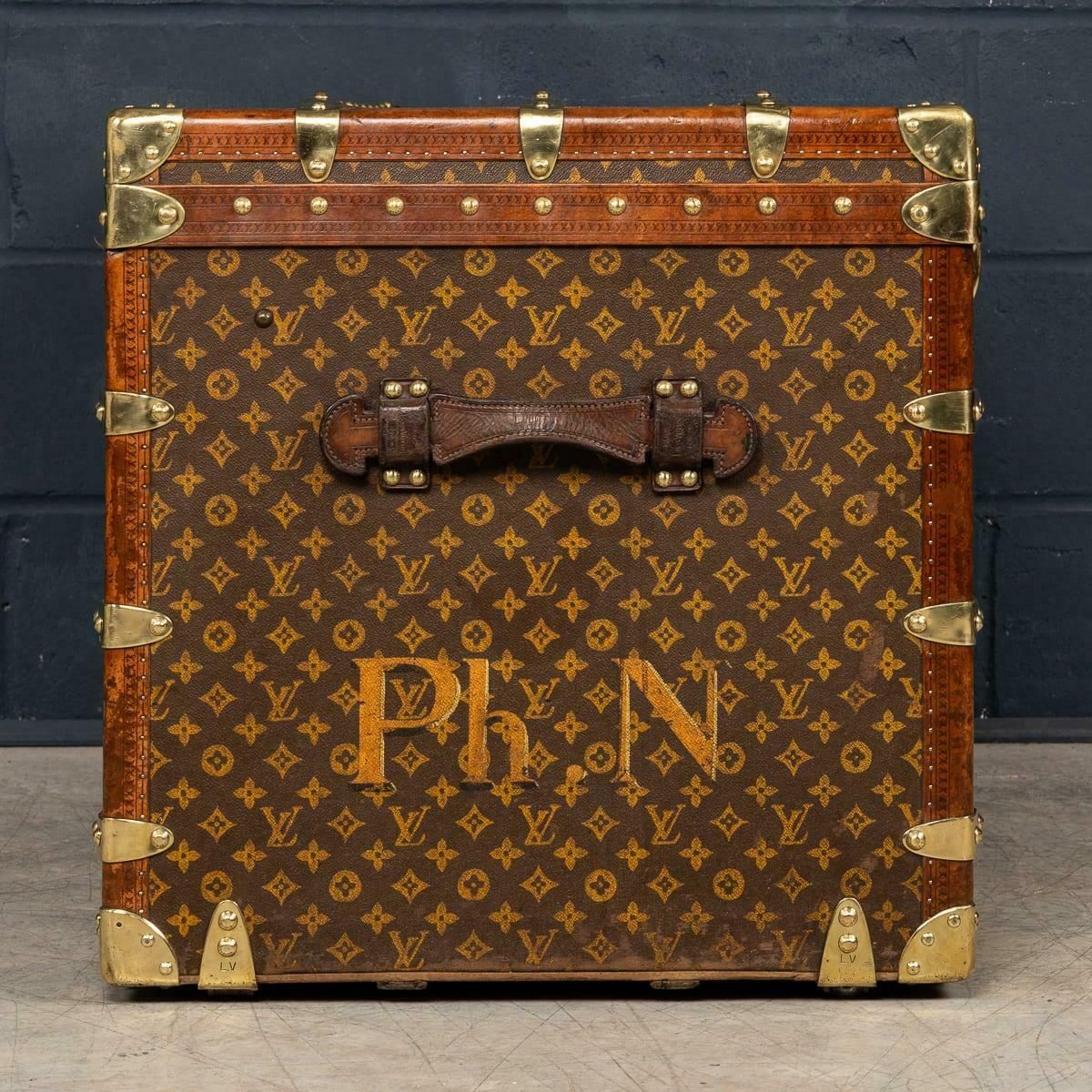 27995.0 Antique 20th Century Louis Vuitton Trunk In Monogram Canvas, France C.1910 photo