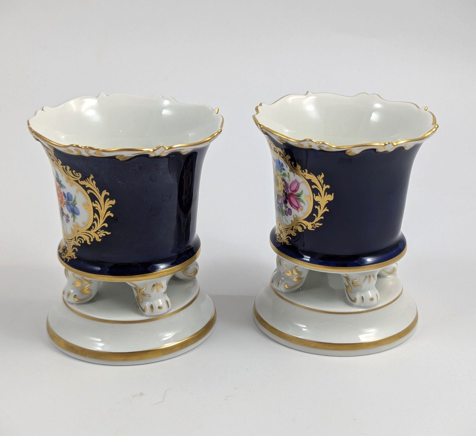 Meissen,Porcelain Cobalt Small Vases, 1930s photo furniture